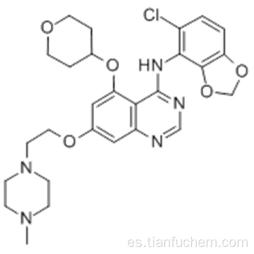 4-quinazolinamina, N- (5-cloro-1,3-benzodioxol-4-il) -7- [2- (4-metil-1-piperazinil) etoxi] -5 - [(tetrahidro-2H-piran-4) -yl) oxi] - CAS 379231-04-6